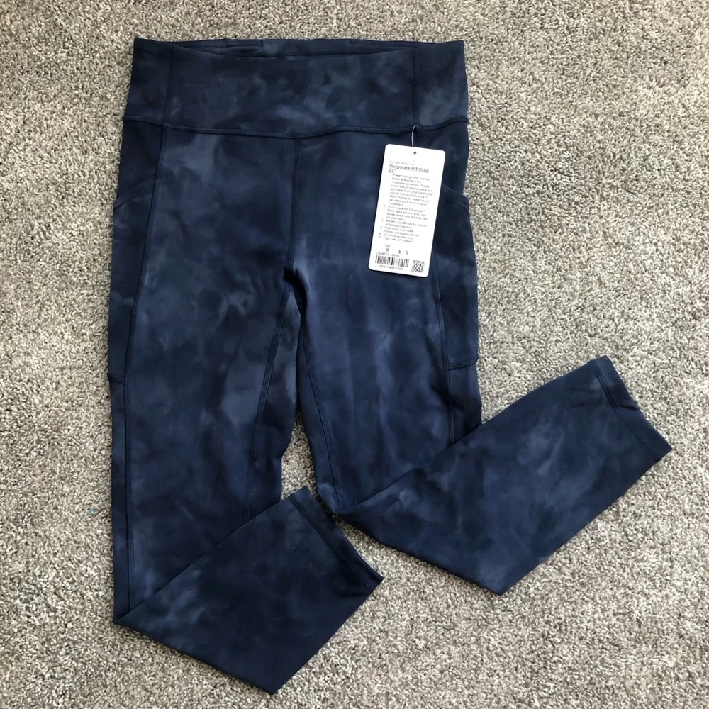 lululemon athletica Navy Tie-Dye High-Rise Leggings